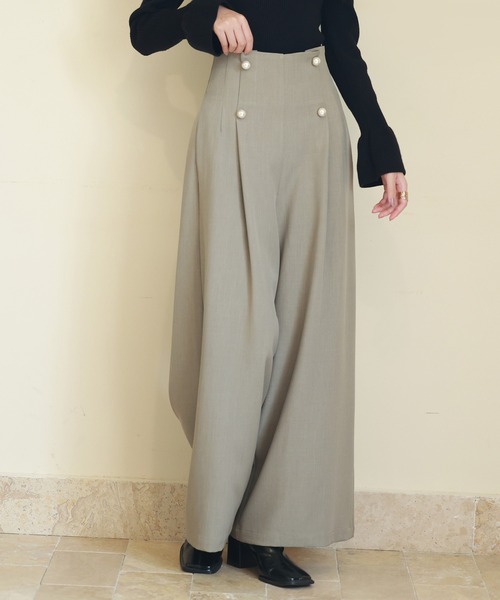 DRESS PLUS(ドレスプラス)の「パール飾りハイウエストワイドパンツ(その他パンツ・レディース・ブラック/ブラウン/グレー・M/L/S)」の20枚目の写真