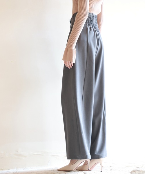 DRESS PLUS(ドレスプラス)の「パール飾りハイウエストワイドパンツ(その他パンツ・レディース・ブラック/ブラウン/グレー・M/L/S)」の13枚目の写真