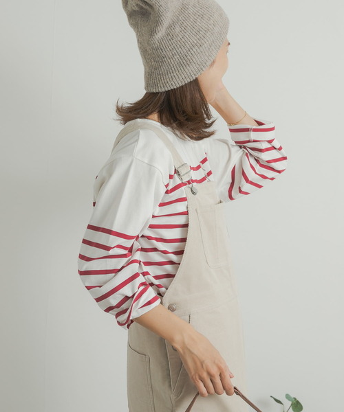 URBAN RESEARCH DOORS(アーバンリサーチドアーズ)の「パネルボーダーロングTシャツ(Tシャツ/カットソー・レディース・ネイビー/アイボリー/オフホワイト・MEDIUM)」の2枚目の写真