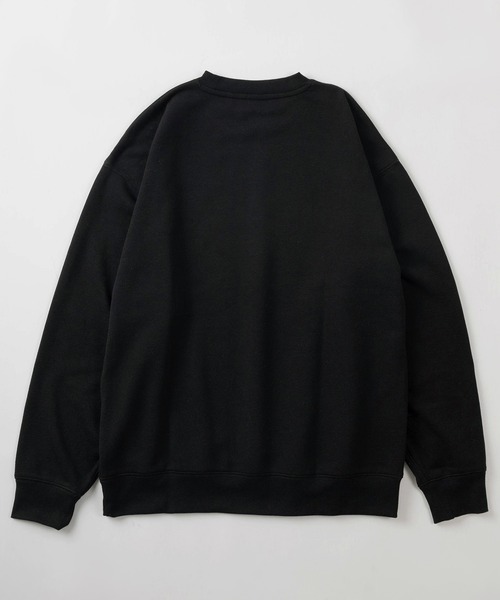 DISCUS ATHLETIC（ディスカス　アスレチック）の「【DISCUS/ディスカス】FLYING DISC DOG キャラクターイラスト ワンポイント刺繍＆ピスネームタグデザイン  クルーネックスウェット/裏起毛（スウェット・メンズ・オレンジ/オートミール/スミクロ/ブラック/サックスブルー・M/L/XL）」の7枚目の写真