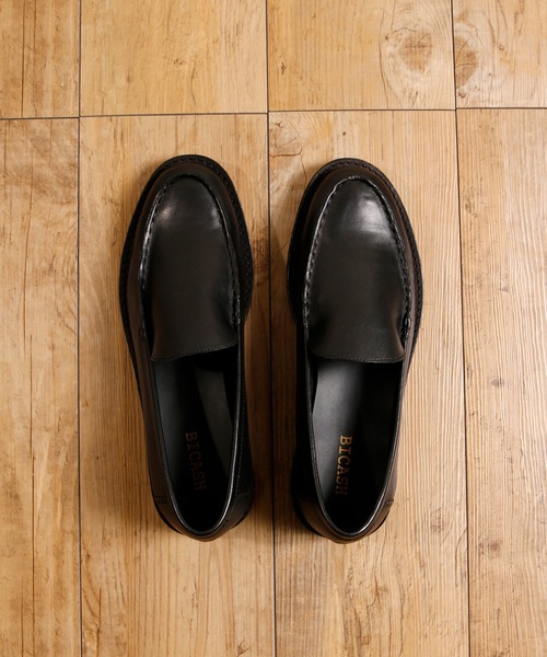 BICASH(ビカーシ)の「BICASH ビカーシ / LEATHER SLIPON SHOES ヴァンプローファー / 138(ローファー・メンズ・ブラック・42/40/41/43/44)」の9枚目の写真