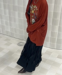 Ameri（アメリ）の「BOTANICAL SHEER LONG TEE（Tシャツ/カットソー