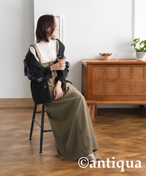 【美品】NOBLE 　履けばお上品に！この夏に大活躍するサロペットスカート NOBLE 美品 サロペットAラインスカート 36サイズ