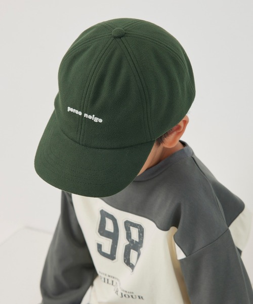 ROPE' PICNIC(ロペピクニック)の「【KIDS】ラバーロゴ起毛ツイルキャップ/リンクコーデ(キャップ・キッズ・チャコールグレー/ダークグリーン・FREE)」の1枚目の写真