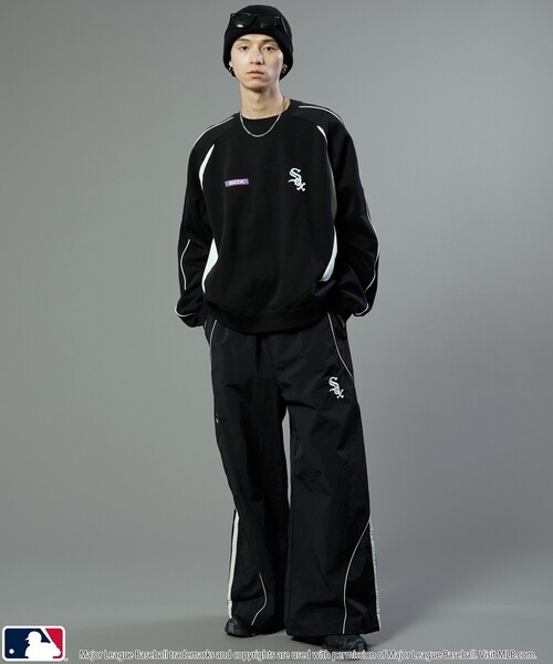 【セール】MLB/メジャーリーグベースボール 別注 MLB パイピングラグランスウェット/裏起毛【限定展開】（スウェット）｜MLB（メジャーリーグベースボール）