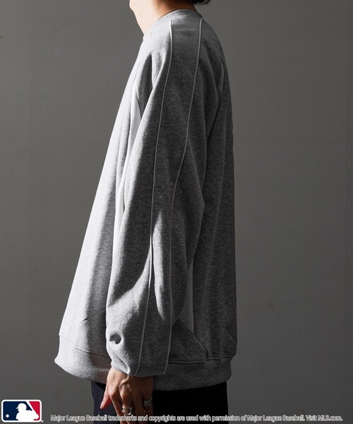 【セール】MLB/メジャーリーグベースボール 別注 MLB パイピングラグランスウェット/裏起毛【限定展開】（スウェット）｜MLB（メジャーリーグベースボール）