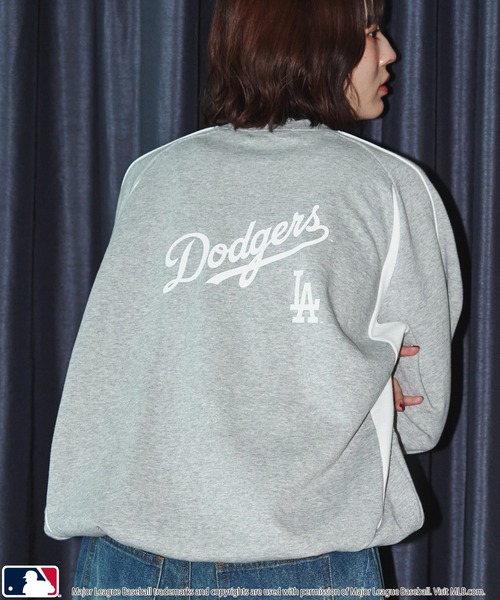 【セール】MLB/メジャーリーグベースボール 別注 MLB パイピングラグランスウェット/裏起毛【限定展開】（スウェット）｜MLB（メジャーリーグベースボール）