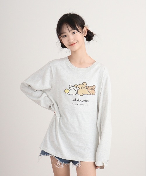 FUNALIVE(ファンアライブ)の「Rilakkuma 天竺クルーネック長袖Tシャツ(Tシャツ/カットソー・メンズ・グレー系1/ホワイト/杢グレー/ホワイト系1/ブラック/ライトブルー・L/S/M)」の21枚目の写真