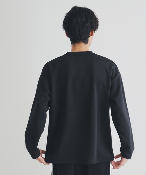 THE SHOP TK （ザ ショップ ティーケー ）の「ステッチワークグラフィック長袖Tシャツ（Tシャツ/カットソー・メンズ・ブラック/オフホワイト・03/02/01）」の4枚目の写真