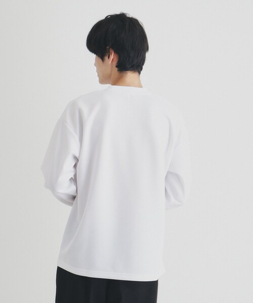 THE SHOP TK （ザ ショップ ティーケー ）の「ステッチワークグラフィック長袖Tシャツ（Tシャツ/カットソー・メンズ・ブラック/オフホワイト・03/02/01）」の8枚目の写真