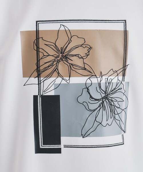 THE SHOP TK （ザ ショップ ティーケー ）の「ステッチワークグラフィック長袖Tシャツ（Tシャツ/カットソー・メンズ・ブラック/オフホワイト・03/02/01）」の10枚目の写真