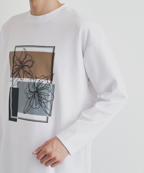 THE SHOP TK （ザ ショップ ティーケー ）の「ステッチワークグラフィック長袖Tシャツ（Tシャツ/カットソー・メンズ・ブラック/オフホワイト・03/02/01）」の15枚目の写真