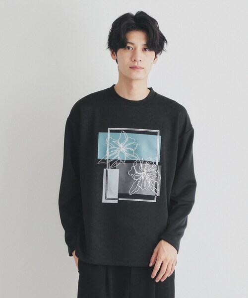 THE SHOP TK （ザ ショップ ティーケー ）の「ステッチワークグラフィック長袖Tシャツ（Tシャツ/カットソー・メンズ・ブラック/オフホワイト・03/02/01）」の17枚目の写真