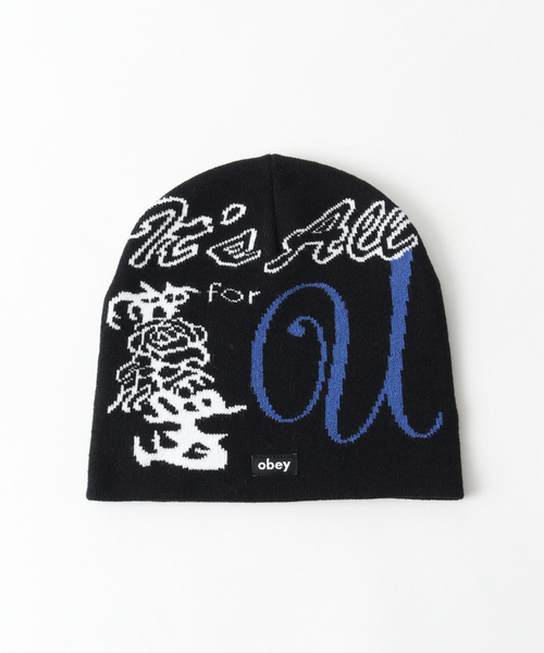 OBEY(オベイ)の「OBEY / オベイ ALL FOR YOU BEANIE(ハット・メンズ・ブラック/グリーン・FREE)」の2枚目の写真