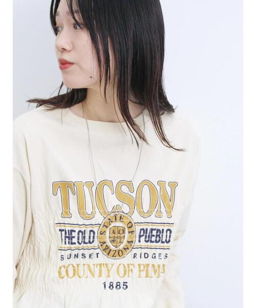 Samansa Mos2 blue(サマンサモスモスブルー)の「ロゴプリントシャーリングロンT(Tシャツ/カットソー・レディース・ブラック/ライトベージュ/ブルー・F)」の14枚目の写真