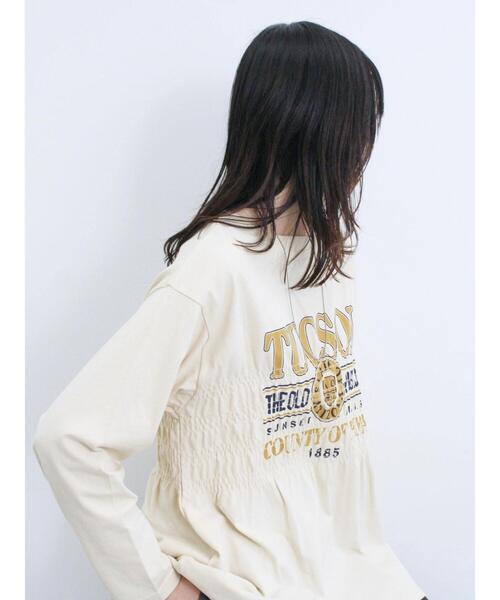 Samansa Mos2 blue(サマンサモスモスブルー)の「ロゴプリントシャーリングロンT(Tシャツ/カットソー・レディース・ブラック/ライトベージュ/ブルー・F)」の15枚目の写真