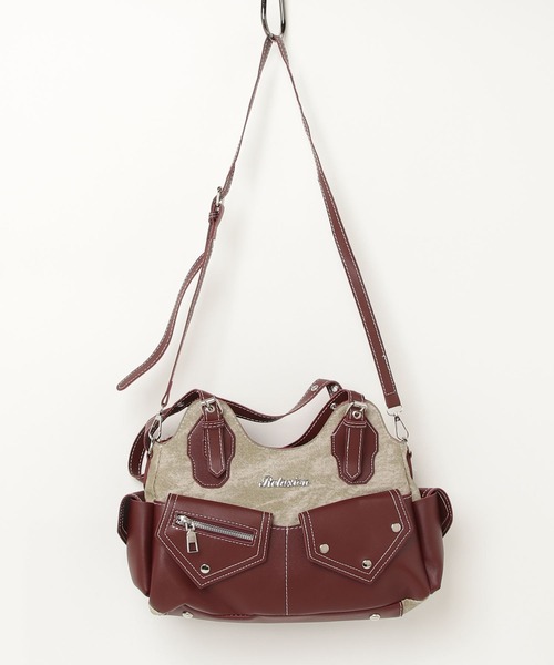 FREE STYLISTS（フリー スタイリスト）の「Y2K レトロ アウトポケットBAG（ショルダーバッグ・レディース・ブルー/ワイン・FREE）」の5枚目の写真