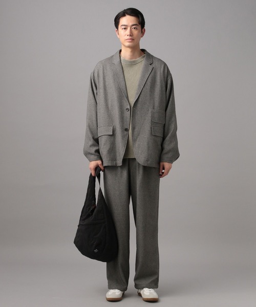 BAYFLOW（ベイフロー）の「[セットアップ可]DOORSTYLE ジャケット【イージーケア】（テーラードジャケット・メンズ・ライトグレー/チャコール・LARGE/MEDIUM）」の3枚目の写真