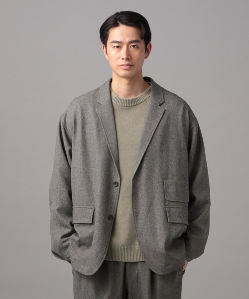 BAYFLOW（ベイフロー）の「[セットアップ可]DOORSTYLE ジャケット【イージーケア】（テーラードジャケット・メンズ・ライトグレー/チャコール・LARGE/MEDIUM）」の5枚目の写真