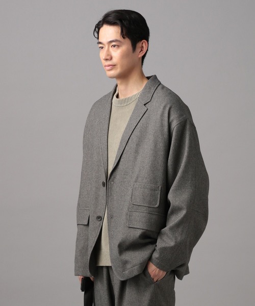 BAYFLOW（ベイフロー）の「[セットアップ可]DOORSTYLE ジャケット【イージーケア】（テーラードジャケット・メンズ・ライトグレー/チャコール・LARGE/MEDIUM）」の7枚目の写真