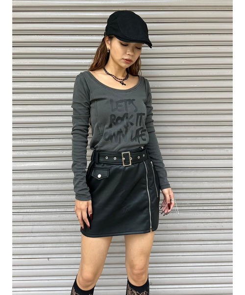 EGOIST（エゴイスト）の「ベルト付フェイクレザータイトミニスカート（スカート・レディース・ブラック・S/M）」の20枚目の写真