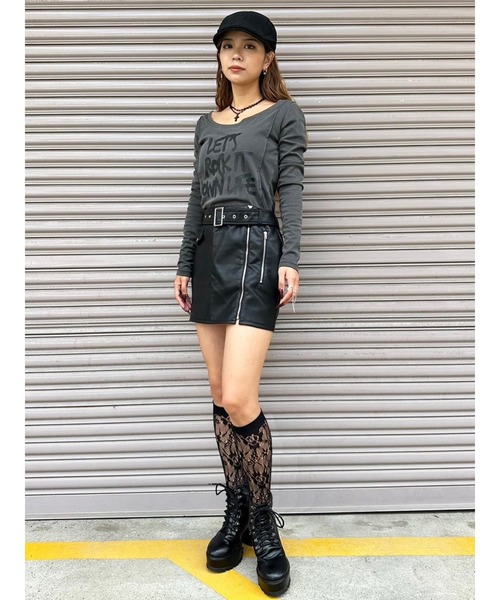 EGOIST（エゴイスト）の「ベルト付フェイクレザータイトミニスカート（スカート・レディース・ブラック・S/M）」の22枚目の写真