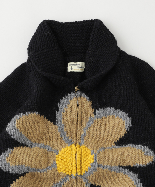MacMahon Knitting Mills(マクマホン ニッティング ミルズ)の「【MacMahon Knitting Mills 】 +【Niche.】 Cowichan-Flowers(ニット/セーター・メンズ・ブラック・FREE)」の3枚目の写真