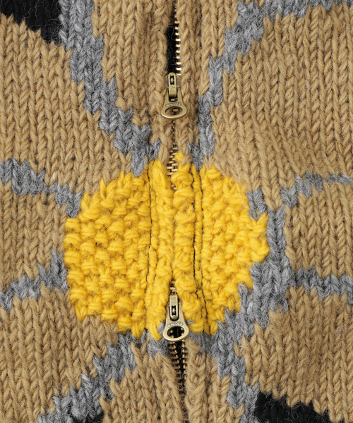 MacMahon Knitting Mills(マクマホン ニッティング ミルズ)の「【MacMahon Knitting Mills 】 +【Niche.】 Cowichan-Flowers(ニット/セーター・メンズ・ブラック・FREE)」の7枚目の写真
