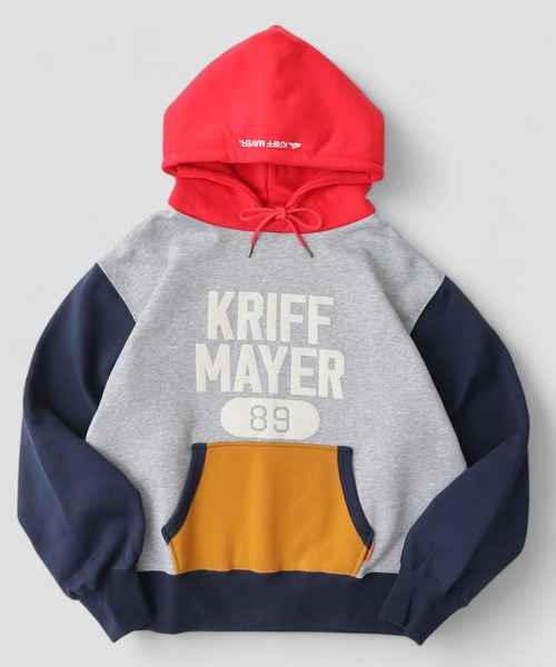 KRIFF MAYER（クリフメイヤー）の「KRIFF MAYER College logo sweatshirt pullover hoodie / カレッジロゴスウェット プルオーバーパーカー フーディー unisex（パーカー・メンズ・マルチ/レッド/ネイビー・XL/L/M）」の4枚目の写真
