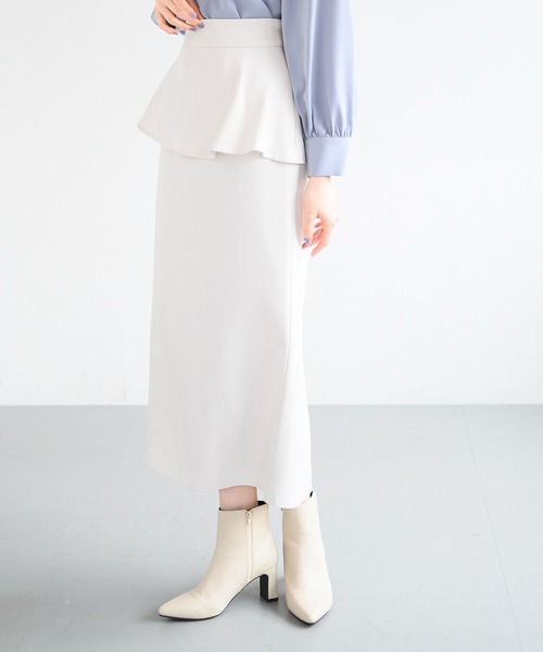 MISCH MASCH（ミッシュマッシュ）の「ペプラムタイトスカート/MM447213（スカート・レディース・ブラック/ワイン/アイボリー・M/S）」の8枚目の写真