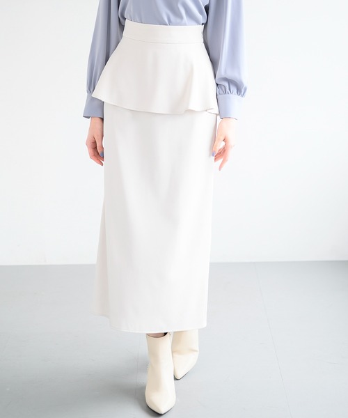 MISCH MASCH（ミッシュマッシュ）の「ペプラムタイトスカート/MM447213（スカート・レディース・ブラック/ワイン/アイボリー・M/S）」の12枚目の写真