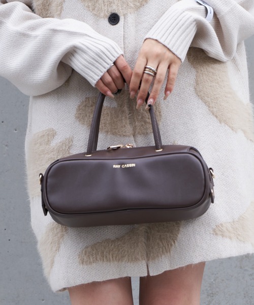 RAY CASSIN(レイカズン)の「【500mlのペットボトルも入る】ヨコナガボストンバック(ボストンバッグ・レディース・ブラウン/レッド/ブラック・FREE)」の9枚目の写真