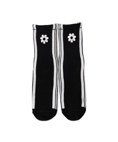 WEGO（ウィゴー）の「WEGO/サイドラインクルーソックス（ソックス/靴下・レディース・ブラック/ホワイト・23-25cm）」の7枚目の写真