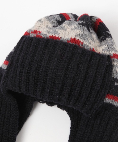 CLIPPER CASUALS（クリッパーカジュアル）の「【CLIPPER CASUALS(クリッパーカジュアル)】フライトキャップ（ニットキャップ/ビーニー・レディース・ネイビー/ベージュ・FREE）」の5枚目の写真