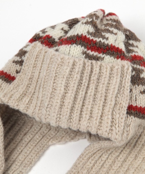 CLIPPER CASUALS（クリッパーカジュアル）の「【CLIPPER CASUALS(クリッパーカジュアル)】フライトキャップ（ニットキャップ/ビーニー・レディース・ネイビー/ベージュ・FREE）」の9枚目の写真