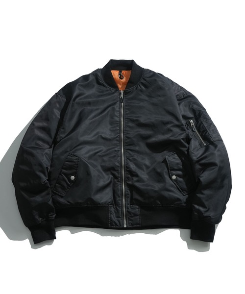 おしゃれスタ(オシャレスタ)の「Vintage-like heavy nylon twill MA-1 blouson/ヴィンテージライク ヘビーナイロンツイル MA-1 ブルゾン(MA-1・メンズ・ブラック系その他/グリーン系その他/カーキ/ブラック・M/XL/L)」の5枚目の写真