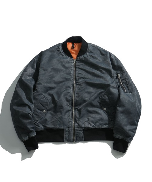 おしゃれスタ(オシャレスタ)の「Vintage-like heavy nylon twill MA-1 blouson/ヴィンテージライク ヘビーナイロンツイル MA-1 ブルゾン(MA-1・メンズ・ブラック系その他/グリーン系その他/カーキ/ブラック・M/XL/L)」の7枚目の写真