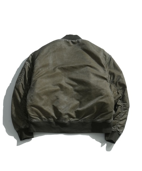 おしゃれスタ(オシャレスタ)の「Vintage-like heavy nylon twill MA-1 blouson/ヴィンテージライク ヘビーナイロンツイル MA-1 ブルゾン(MA-1・メンズ・ブラック系その他/グリーン系その他/カーキ/ブラック・M/XL/L)」の12枚目の写真