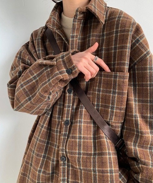 FreeZone（フリーゾーン）の「チャック柄シャツブラウス（シャツ/ブラウス・メンズ・ブラウン・F）」の6枚目の写真