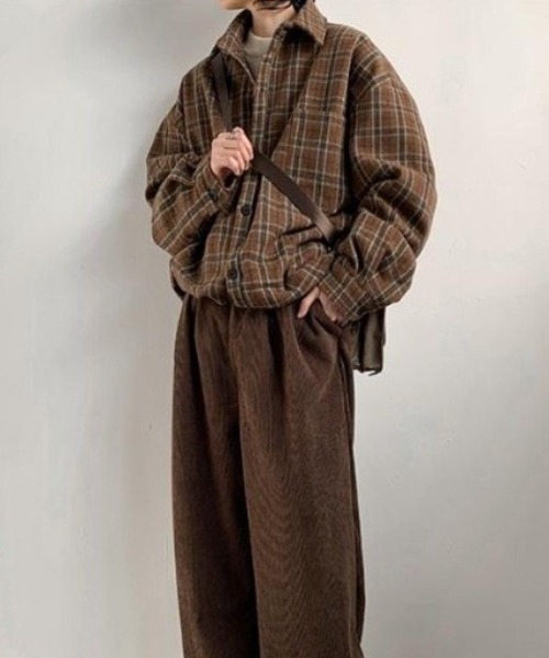 FreeZone（フリーゾーン）の「チャック柄シャツブラウス（シャツ/ブラウス・メンズ・ブラウン・F）」の7枚目の写真