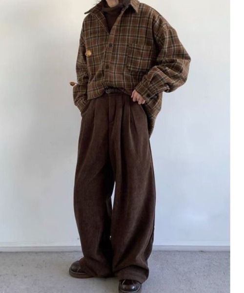 FreeZone（フリーゾーン）の「チャック柄シャツブラウス（シャツ/ブラウス・メンズ・ブラウン・F）」の12枚目の写真