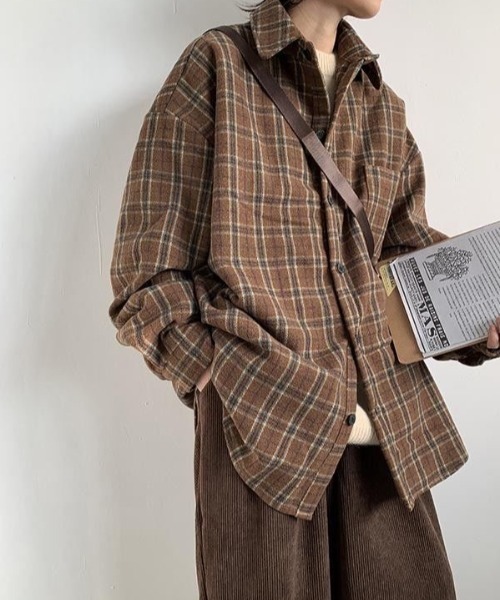 FreeZone（フリーゾーン）の「チャック柄シャツブラウス（シャツ/ブラウス・メンズ・ブラウン・F）」の9枚目の写真