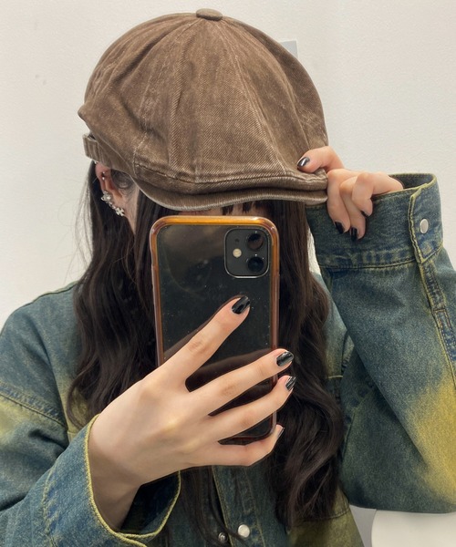 WEGO(ウィゴー)の「WEGO/ウォッシュドハンチング(ハンチング/ベレー帽・レディース・ブラウン/ブラック/グレー・FREE)」の3枚目の写真