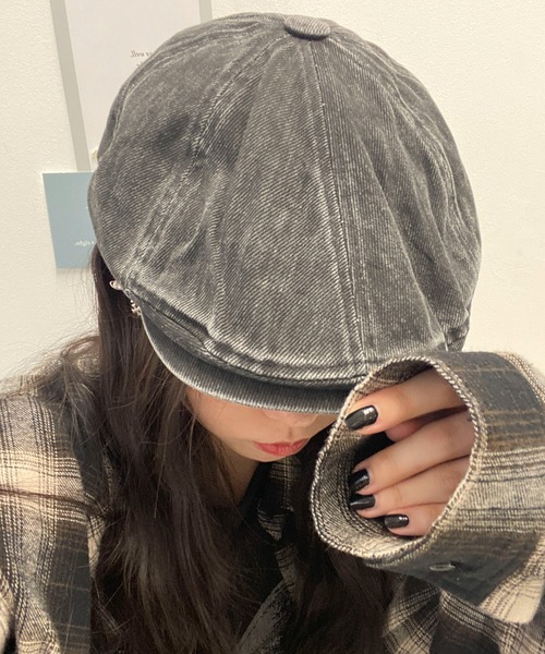 WEGO(ウィゴー)の「WEGO/ウォッシュドハンチング(ハンチング/ベレー帽・レディース・ブラウン/ブラック/グレー・FREE)」の4枚目の写真