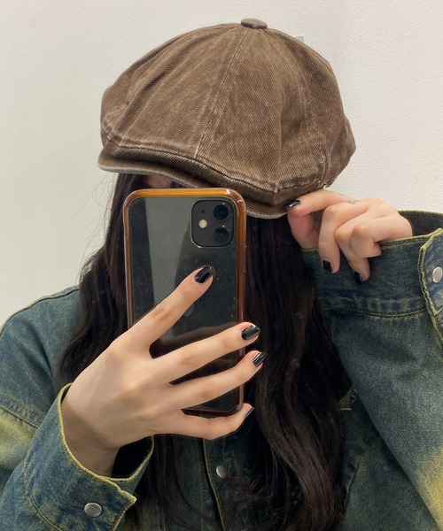 WEGO(ウィゴー)の「WEGO/ウォッシュドハンチング(ハンチング/ベレー帽・レディース・ブラウン/ブラック/グレー・FREE)」の6枚目の写真