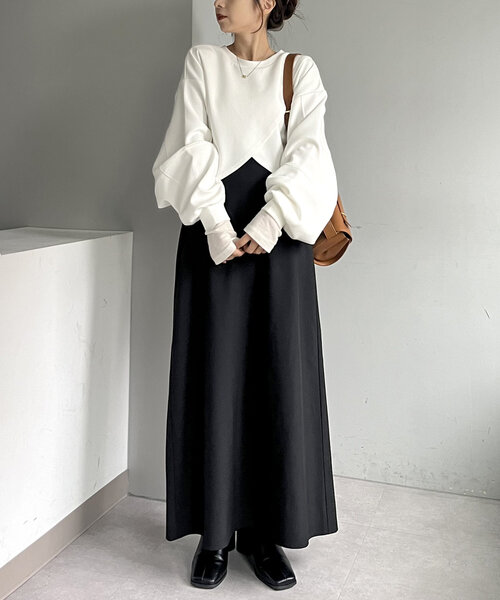 【セール】ボンディングカシュクールプルオーバー（Tシャツ/カットソー）｜CAPRICIEUX LE'MAGE（カプリシューレマージュ）