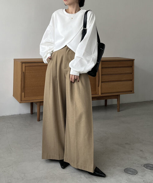 【セール】ボンディングカシュクールプルオーバー（Tシャツ/カットソー）｜CAPRICIEUX LE'MAGE（カプリシューレマージュ）