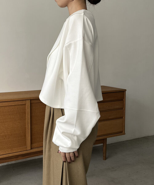 【セール】ボンディングカシュクールプルオーバー（Tシャツ/カットソー）｜CAPRICIEUX LE'MAGE（カプリシューレマージュ）