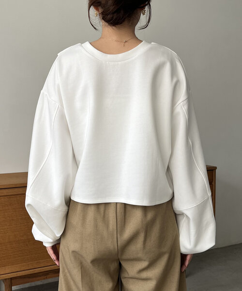 【セール】ボンディングカシュクールプルオーバー（Tシャツ/カットソー）｜CAPRICIEUX LE'MAGE（カプリシューレマージュ）