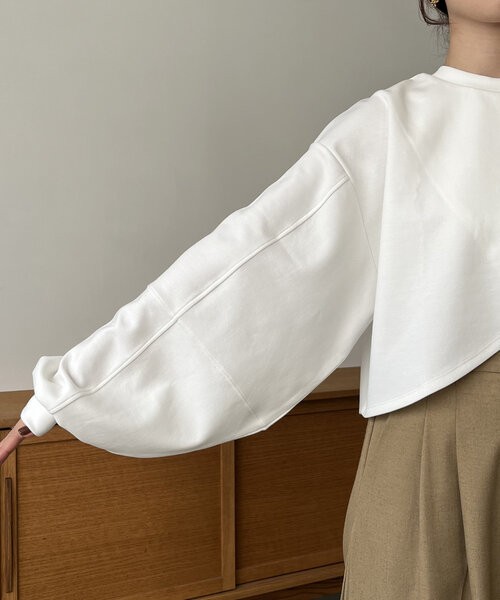 【セール】ボンディングカシュクールプルオーバー（Tシャツ/カットソー）｜CAPRICIEUX LE'MAGE（カプリシューレマージュ）